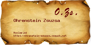 Ohrenstein Zsuzsa névjegykártya